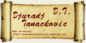 Đurađ Tanacković vizit kartica
